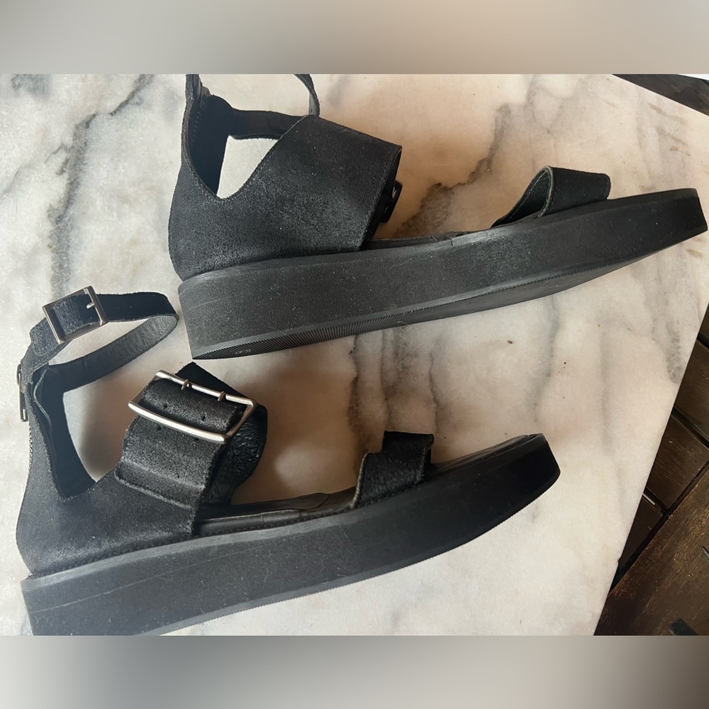 HELMUT LANG black suede sandals with ankle strap 36.5 - Picture 3 of 12